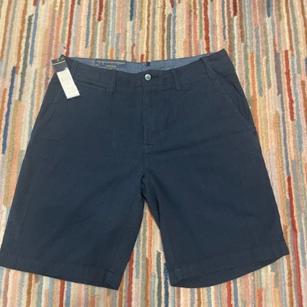 Men’s Polo Ralph Lauren Navy Seersucker Shorts Classic Fit 32W New With Tags